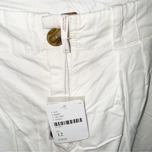 Free People Marina White Wide Leg Pants Low Rise Sz 12 Belt Loops - Picture 8 of 14